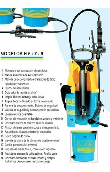 Pulverizador / Fumigador Giber H-5 A Presión. 5 Lts. 1