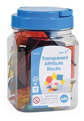 Edx Educación Bloques Transparentes De Adorno  Mini Tarro  C 0