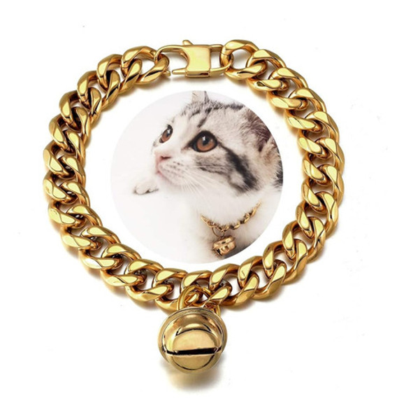 Collar De Perro Para Gatos De Oro De 18 Quilates Cachorro De 0
