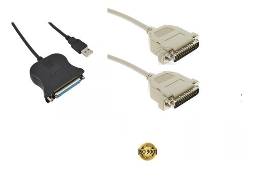 Cable Adaptador Usb A Db25 + Cable Db25 Macho/macho Caba 1