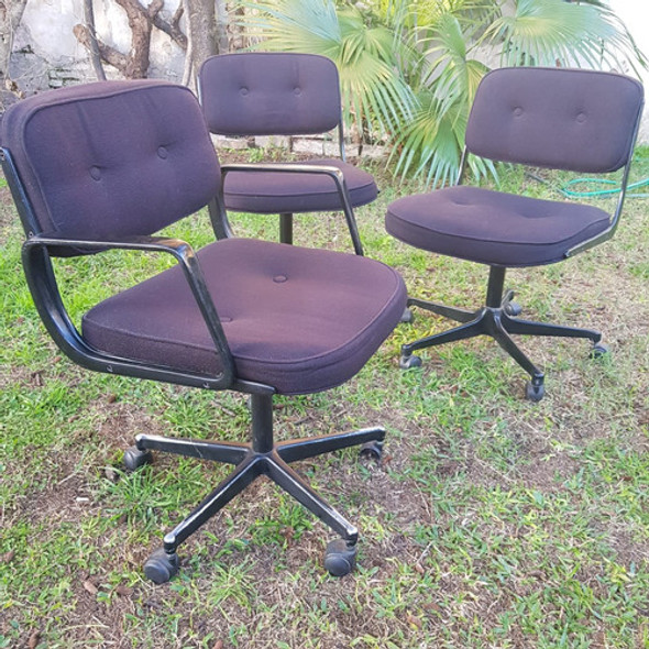 Juego Sillas Eames Aluminium Bauhaus Mid Century Oficina 70s 0