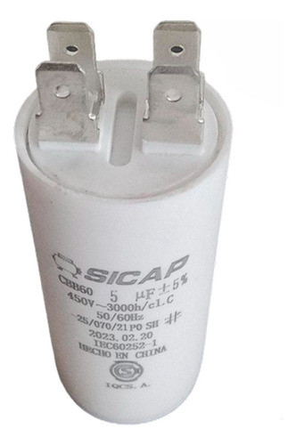 Capacitor De Marcha 5mf Sicap Universal 450v 0