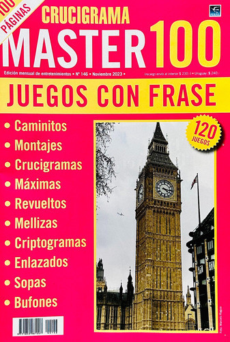 Crucigrama Master 100 N° 146 Noviembre 2023 - 100 Paginas 0