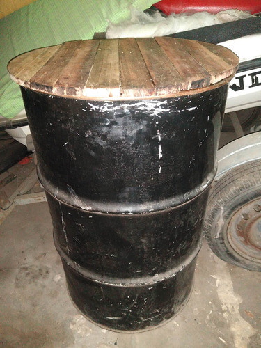 Mesa Tanque Cervecera  Con Tambor De Chapa Solo Tapa Madera 0