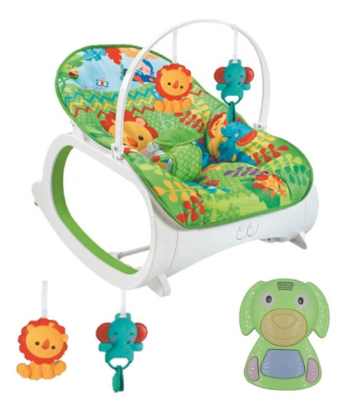 Kit Cadeirinha De Balanço Bebê Verde + Cachorro Dog Musical 0