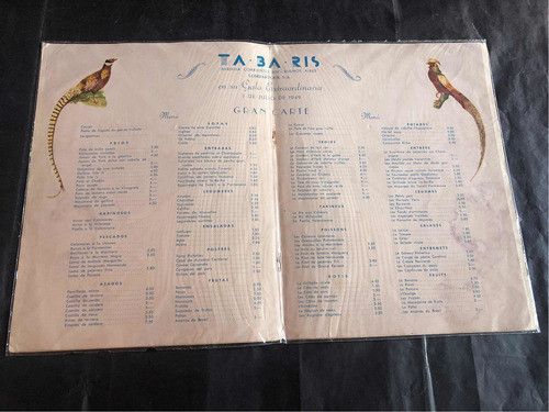 Antiguo Recuerdo Tabaris Teatro Gala 1949. 54310 1