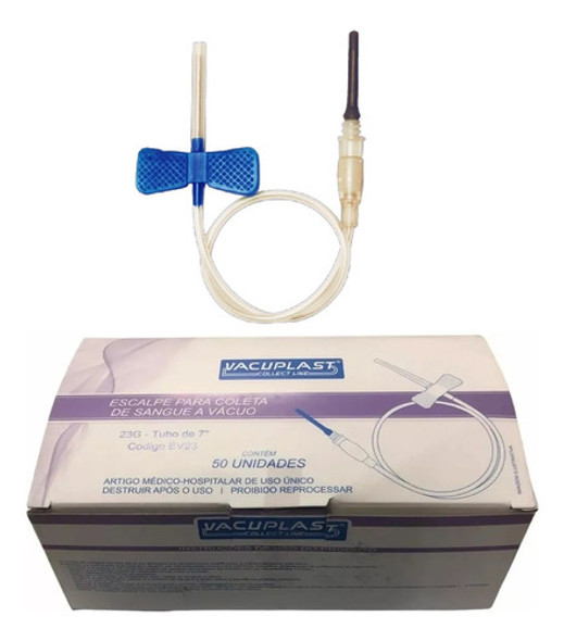 Scalp Para Coleta Á Vácuo 23g Azul Cx 50 Unids 0