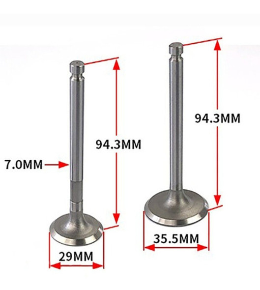 Juego Valvulas Diesel 9hp 10hp 186f Gamma Niwa Kipor 1