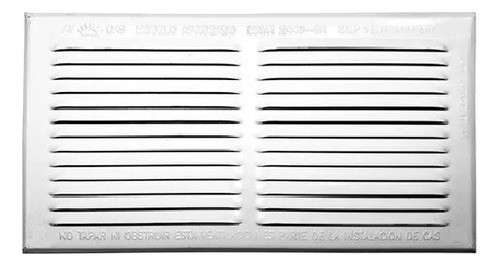 Rejilla Ventilacion Gas Aprobada 15x30 Cm Blanco Esmaltada 0