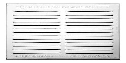 Rejilla Ventilacion Gas Aprobada 15x30 Cm Blanco Esmaltada 1