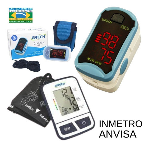 Aparelho De Medir Pressão De Braço + Oximetro G-tech 1