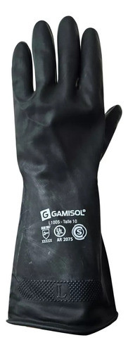 Par De Guante De Látex Uso Industrial Negro Gamisol L1005 0