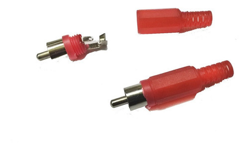 Fichas Rca Macho Plástica Color Rojo 0