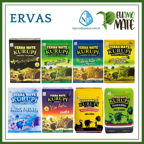 Kit 4 Ervas Mate Tradicional 500 Gramas Original - Kurupí 1