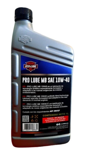 Aceite Pro Lube Mb 10w40 X 1l - Npcars 1
