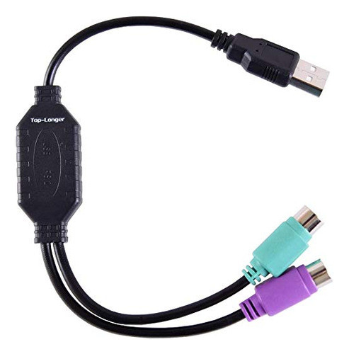 Top-longer Usb Macho A Ps / 2 Hembra Cable Convertidor Cable 1