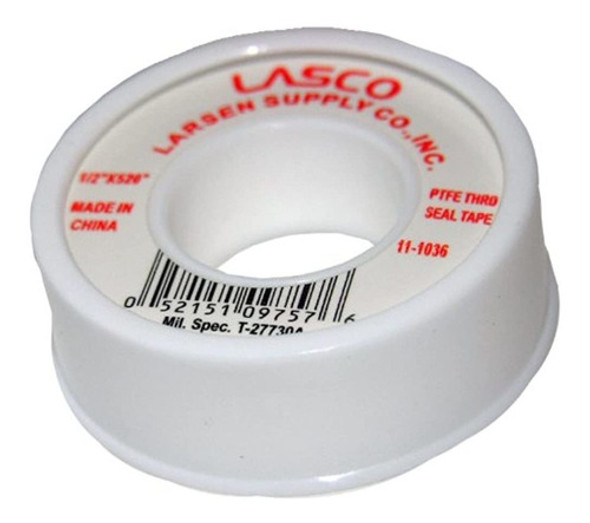 Lasco 111037 Cinta Selladora De Tuberias Ptfe 12 Pulgadas X 0