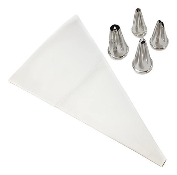 Combo Manga Decorar Pastelera Nº 4 + 4 Picos Acero Repsotera 0