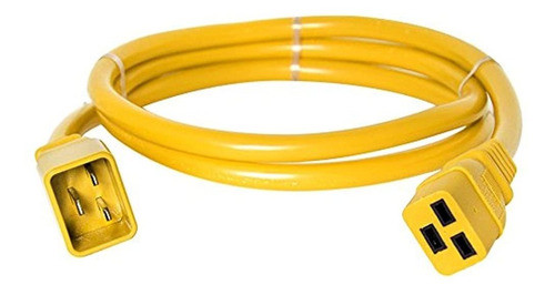 Cable De Alimentacion C20 A C19 - Amarillo, 4 Pies, 20a / 25 1