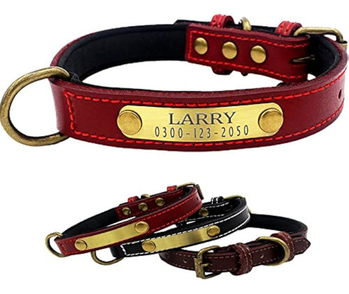 Yonsbox Collar De Cuero Personalizado Para Perro 0