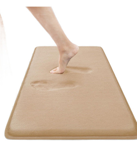Alfombra De Baño Antideslizante Absorbente 60x40cm Camel 0