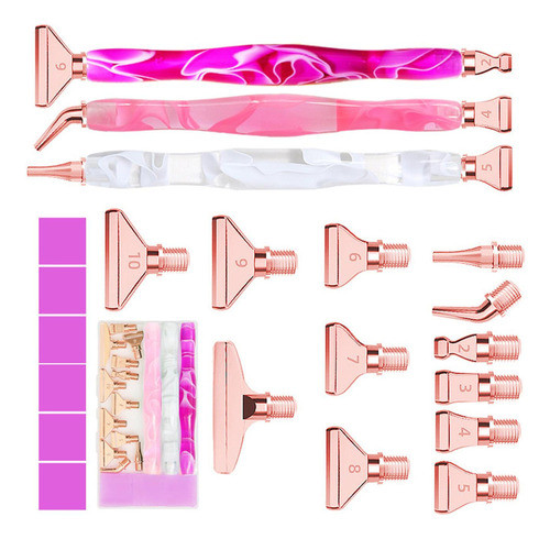 Ferramentas Para Artesanato Com Diamante, Pontas Rosa Ouro 0