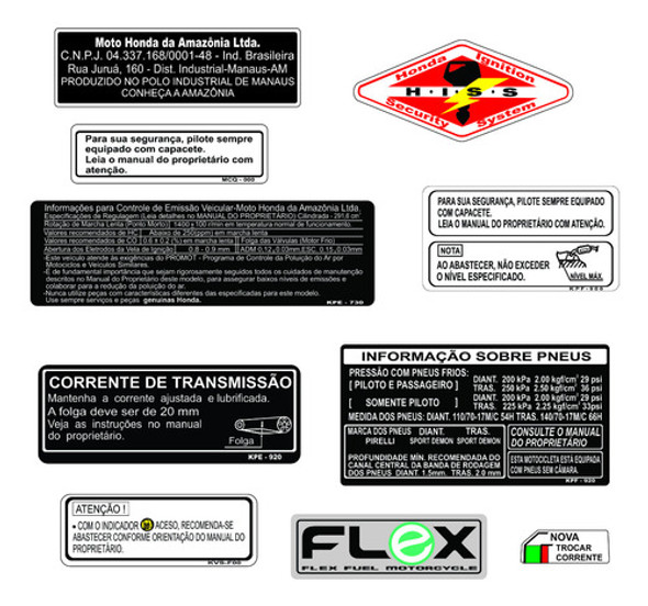 Honda Cb 300 Flex - Etiquetas De Advertência Honda - Cb 300 0