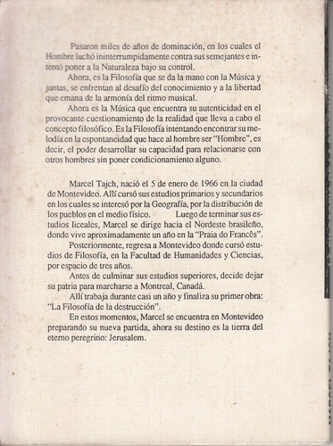 Marcel Tajch Filosofia De La Destruccion Uruguay Vidart 1990 1