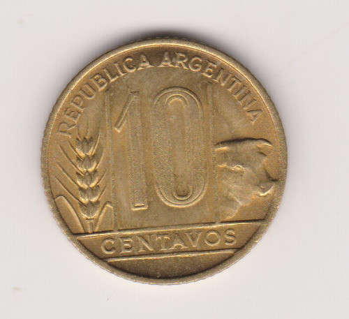 Moneda Argentina 10 Ctvs Año 1947 Janson 210 Excelente 1