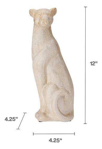 Mikasa Resina De Plata Sentada Figura Leapord, Aspecto Conte 1