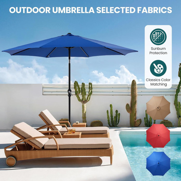 Sombrilla Exterior Manivela 8 Varillas 2.74mts Dumos Azul 1