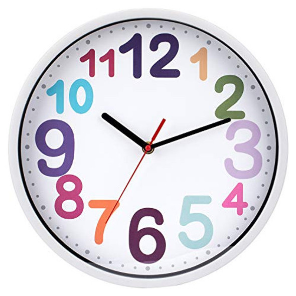Reloj De Pared Silencioso Blanco Multicolor 30 Cm 0 Reloj De Pared Silencioso Blanco Multicolor 30 Cm 0