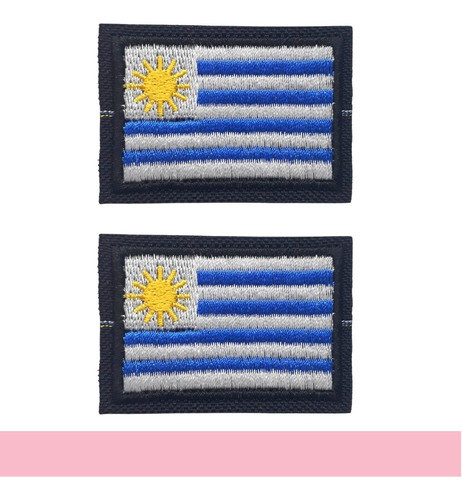 Aplique Bandera De Uruguay Parche Bordado Termoadhesivo 1
