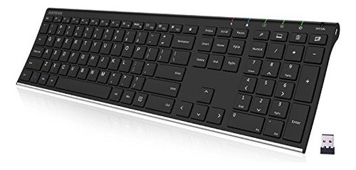 Arteck 2.4g Teclado Inalámbrico De Acero Inoxidable Teclado 1