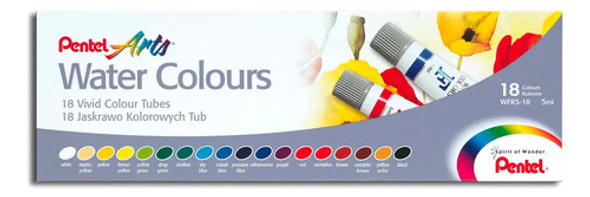 Tinta Aquarela Water Colours 18 Cores 5ml Pentel 0
