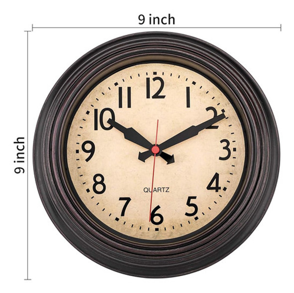Reloj De Pared Foxtop De 9 Pulgadas, Reloj De Pared De Bronc 1