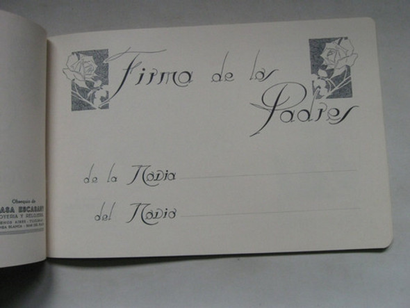 Antiguo Album De Los Novios, Obsequio Casa Escasany 1