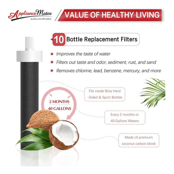 Reemplazo Del Filtro De La Botella De Agua Para Brita, 10 Pa 1