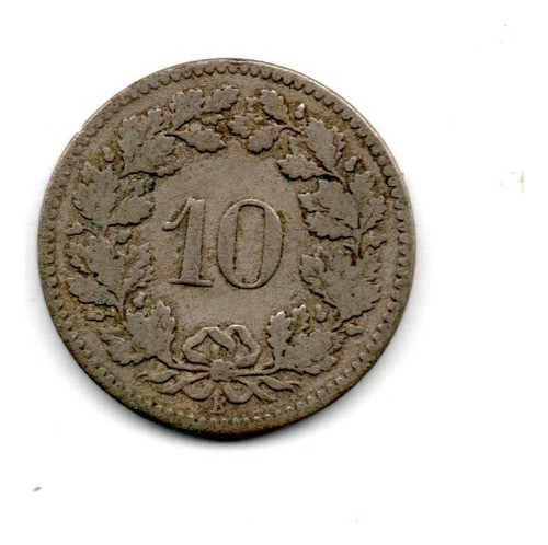 Suiza Moneda 10 Rappen Año 1881 Km#27 1