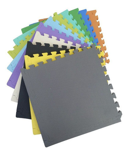 Kit 6 Tapetes Tatames Coloridos Eva 50 X 50 X 2cm Com Borda 0