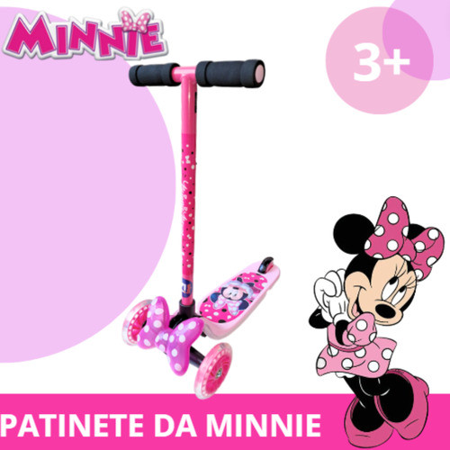 Patinete Minnie  Disney 3 Rodas Luzes E Sons  Menina  Rosa 1