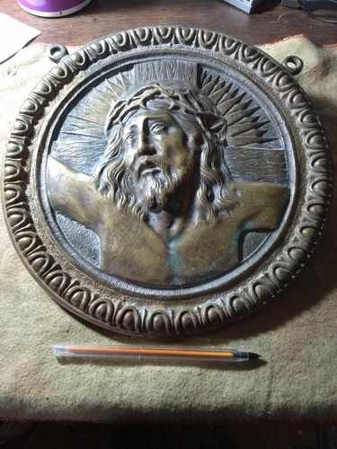 Imagen De Cristo De Bronce 26 Cm De Diámetro 0