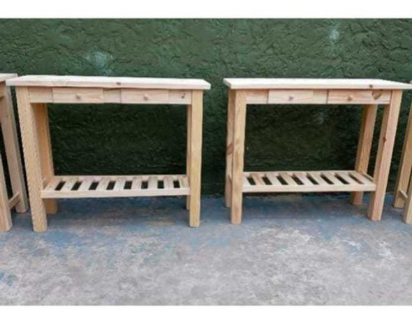 Mesa Barra Desayunador Pino Maciza Deck Cajon 1