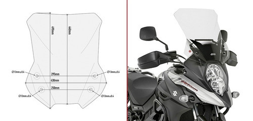 Parabrisas Moto Givi Touring Suzuki V-strom 650 2017-2019 1