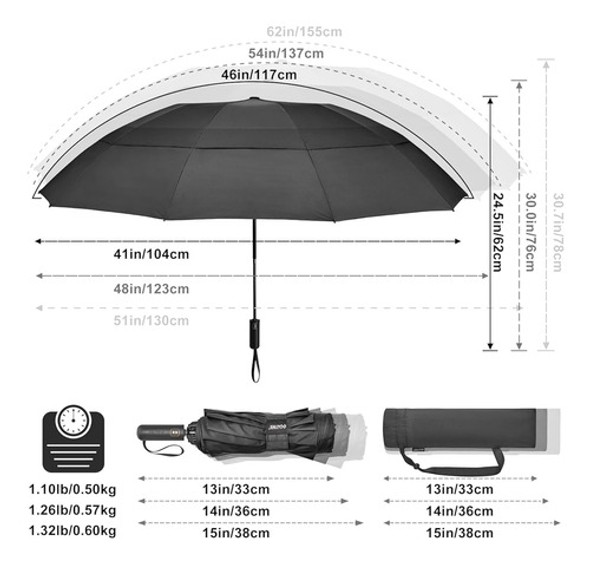 G4free 62 Pulgadas Gran Golf Umbrella Compacto Recorrido Inv 1