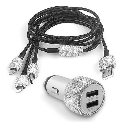 Accesorios De Coche Bling Para Mujeres, Cargador De Coche Us 0