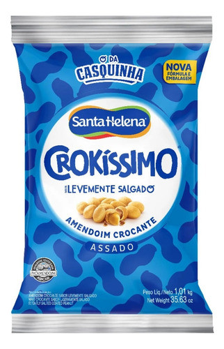 Amendoim Crokíssimo Levemente Salgado Pacote 1,01kg 0