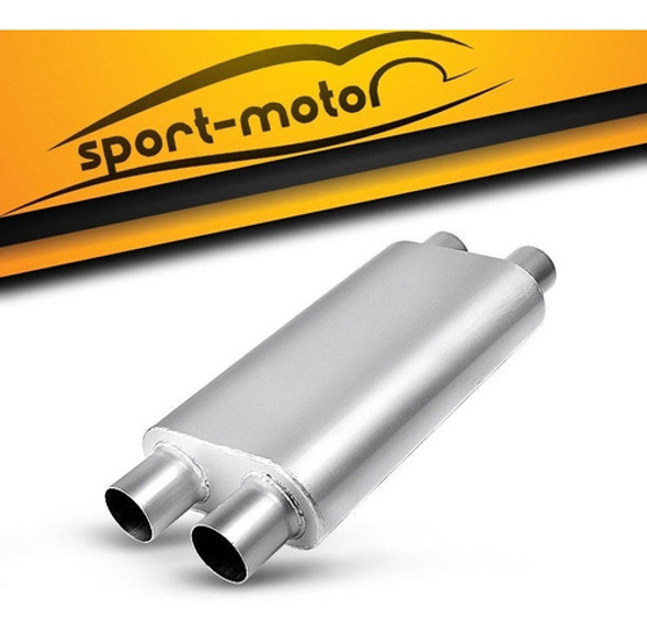 3 Cámara De Escape Silenciador Oval Carrera 2.5  Entrada/2.5 0