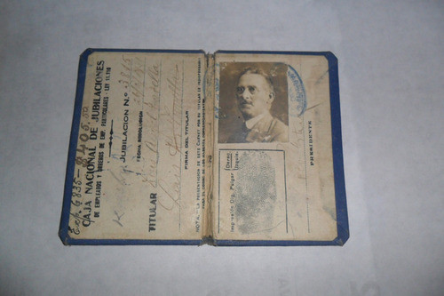 Antiguo Carnet Nacional De Jubilaciones 1931 Foto Fotografia 1