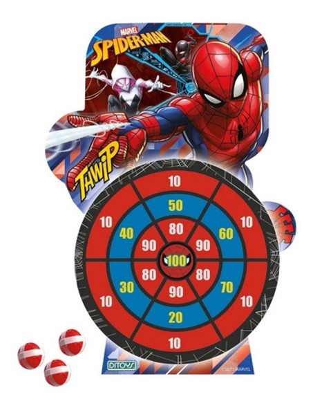 Spiderman Tiro Al Blanco Target Balls 3 Pelotas Ditoys 0